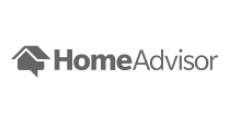 HomeAdvisor logo with a black house icon on the left and the words "HomeAdvisor" in bold, gray font on the right.